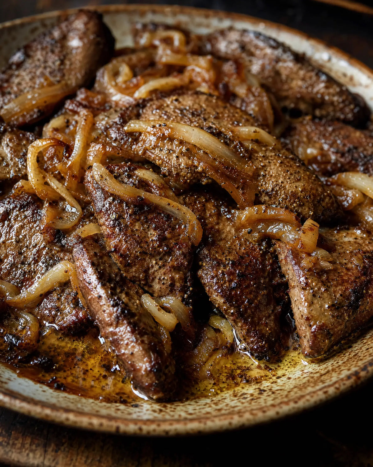 Butter-Basted Liver & Onions — Soaked in milk, seared hard, finished in a lot of butter...