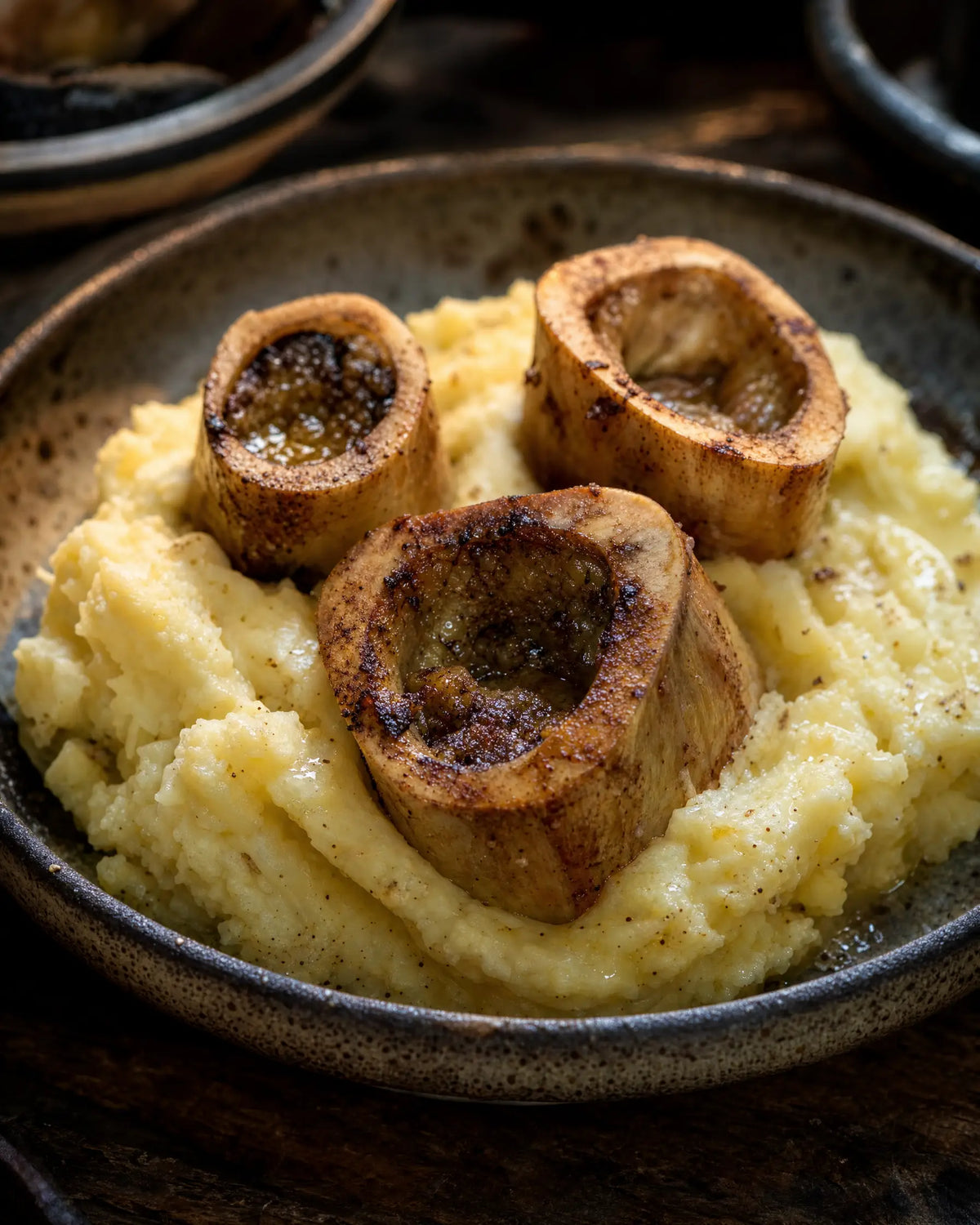 Marrow Butter Mash — Roasted marrow bones whipped into potatoes with butter and salt...