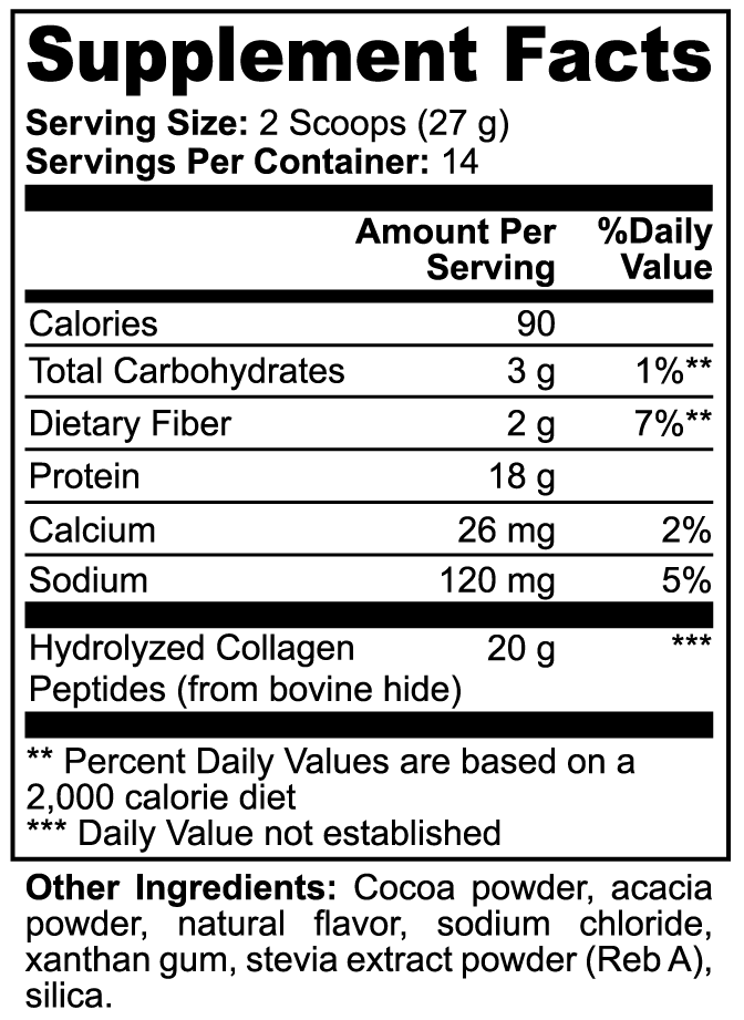 Grass-Fed Hydrolyzed Collagen Peptides Powder (Chocolate)